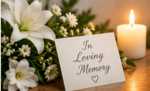 Flowers in memory of a loved one